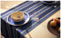 Striped linen table runner