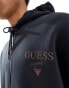 Guess Originals unisex stacked logo zip through hoodie in black