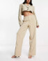 Vero Moda Aware wide leg tailored trouser in stone