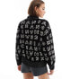 Armani Exchange all over print high neck jumper in black