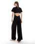 ASOS DESIGN open back t-shirt palazzo jumpsuit in black