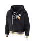 Women's Black Pittsburgh Steelers Plus Size Lace-Up Pullover Hoodie