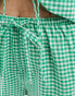 Esmee gingham beach short co-ord in green