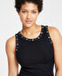 Women's Ribbed Grommet-Trim Tank Top, Created for Macy's