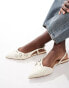 ASOS DESIGN Lotto slingback ballet in off white