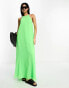 ASOS DESIGN soft halter maxi sundress in neon green