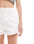 ASOS DESIGN A line denim short in white