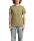 Men's Linen Short Sleeve Pocket Crew Neck Tee Shirt