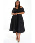 Plus Size Scuba Bardot Skater Midi Dress