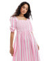 Nobody's Child Elsa midaxi dress in pink stripe