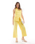 Mango linen mix halter co-ord waistcoat in yellow