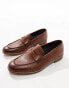 ASOS DESIGN loafers in tan leather with natural sole - STONE