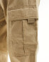 River Island cuffed cargo trouser in beige