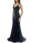 Juniors' Sequined Lace-Up Gown