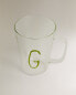 Borosilicate mug with initial g