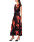 Women's Printed Faux-Wrap Maxi Dress