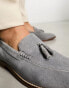 ASOS DESIGN loafers in dark grey suede with natural sole