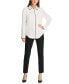 Petite Piped-Trim Button-Up Blouse, Created for Macy's