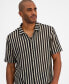 Men's Short Sleeve Button-Down Panama Stripe Shirt