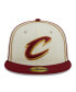 Men's Cream, Wine Cleveland Cavaliers Piping 2-Tone 59FIFTY Fitted Hat