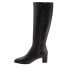 Trotters Kacee T1956-001 Womens Black Wide Leather Zipper Knee High Boots 6