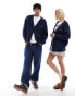 Kickers unisex cardigan in faux mohair with embroidered logo