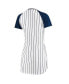 Женская пижама Concepts Sport womens White New York Yankees Vigor Pinstripe Nightshirt