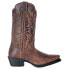 Laredo Malinda Distressed Embroidered Square Toe Cowboy Womens Brown Casual Boo