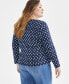 Plus Size Printed Scoop-Neck Long-Sleeve Top, Created for Macy's