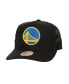 Men's Black Golden State Warriors Monogram Allover Logo Mesh Trucker Adjustable Hat