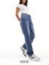 ONLY Petite Jaci mid rise straight jeans in mid blue wash