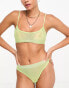 ASOS DESIGN Maddy clean mesh high waist thong in bright lime