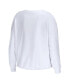 Women's White Philadelphia Eagles Domestic Cropped Long Sleeve T-shirt