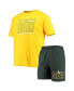 Комплект пижамы Concepts Sport Green, Gold Oakland Athletics Meter T-shirt and Shorts Sleep Set