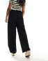 ASOS DESIGN wide leg broderie dad trouser in black