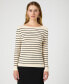 Women's Stripe Crinkle Knit Long-Sleeve Top