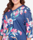 Plus Size In Full Bloom Placed Floral V-neck Top