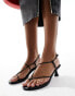 Public Desire Wide Fit Ark kitten heel strappy sandal in black