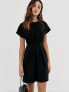 ASOS DESIGN nipped in waist mini dress in black