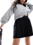 Object pleated mini skirt in black