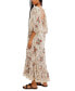 Women's All The Attitude Printed Lace-Trim Balloon-Sleeve Cotton Maxi Dress