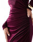 Daska exclusive jersey maxi dress with drape detail in deep fig