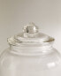 Glass cleaning jar with lid