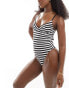 ASOS DESIGN underwired swimsuit in mono stripe