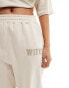 Six Stories Wifey teddy joggers co-ord in champagne