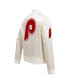 Men's Cream Philadelphia Phillies Cooperstown Collection Pinstripe Retro Classic Full-Button Satin Jacket