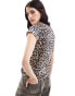 AllSaints Tiepo Anna tee in leopard print