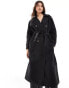 Vero Moda longline belted trench coat in black