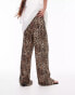 Topshop leopard print plisse trouser