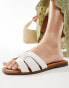 Truffle Collection wide fit flat mule in white